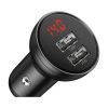 Зарядное устройство Baseus Digital Display Dual USB 4.8A Car Charger 24W+Three Primary Colors 3-in-1 Cable 1.2m (TZCCBX-0G) - Изображение 3