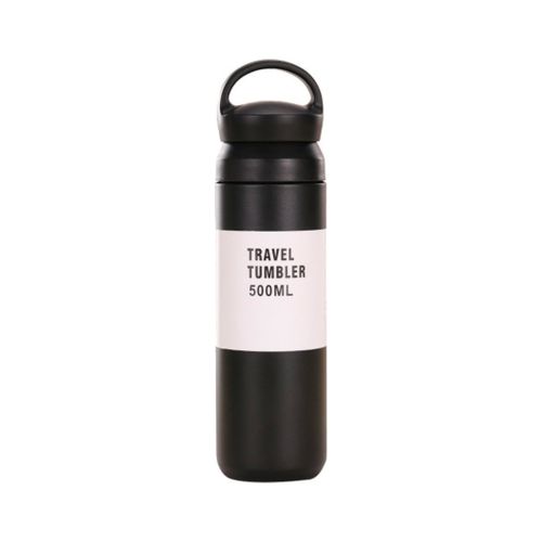 Термос Merlion Travel Tumbler 500 мл, подвійна кришка з ручкою, чорний (SUS304-500Black)