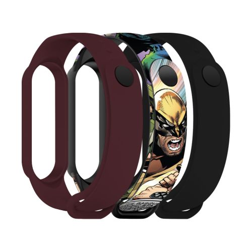 Ремешок для фитнес браслета Armorstandart комплект 3шт Xiaomi Mi Band 7/6/5 Wolverine comix (ARM77056)