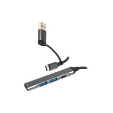 Концентратор Maxxter USB-C + USB-A to 1xUSB 3.0 + 2xUSB 2.0 + 1xUSB-C (HU3C-4P1CN-01)