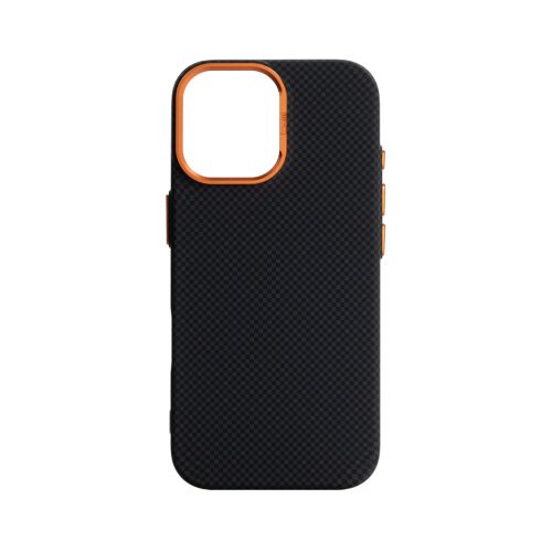 Чехол для мобильного телефона Armorstandart LikeCarbon2 SE MagCase Apple iPhone 17 Kevlar Black Orange (ARM89163)