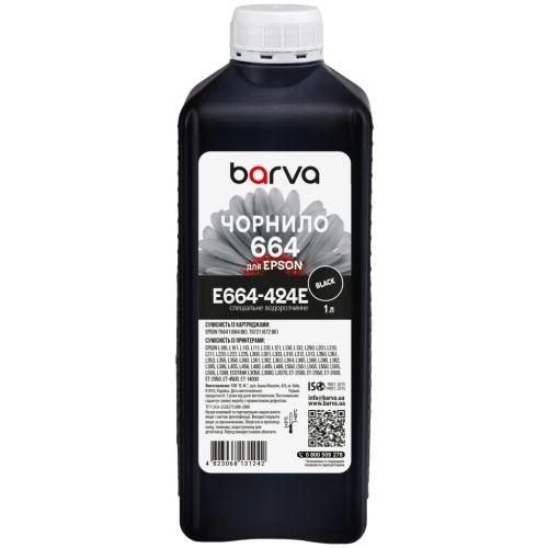Чорнило Barva Epson 664 1 л, special black (E664-424e)