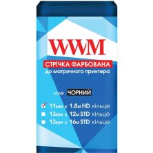 Лента к принтерам 11мм х 1.8м HD (К.) Black WWM (R11.1.8H)