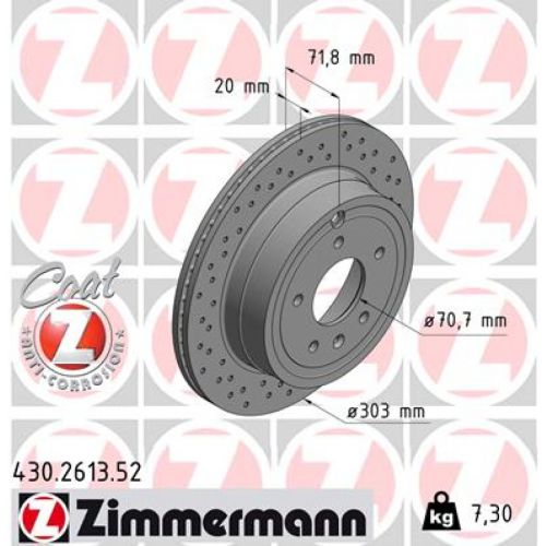 Тормозной диск ZIMMERMANN 430.2613.52