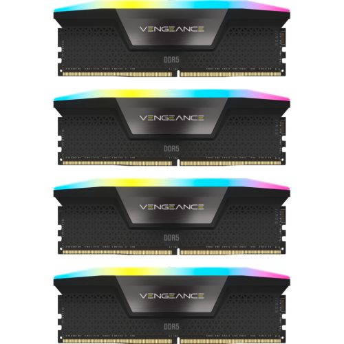 Модуль памяти для компьютера DDR5 96GB (4x24GB) 6000 MHz Vengeance RGB Black Corsair (CMH96GX5M4B6000C30)