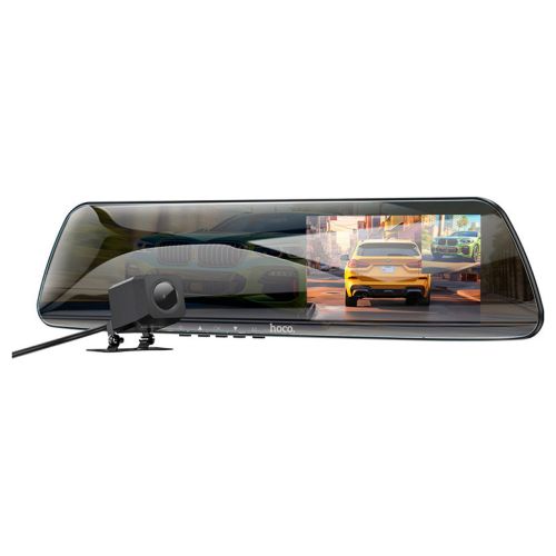 Видеорегистратор HOCO DV4 4.5-inch rearview mirror driving recorder dual-channel Black (6942007616782)