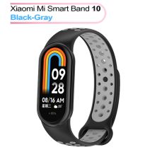 Ремешок для фитнес браслета BeCover Vents Style для Xiaomi Mi Smart Band 10 Black-Gray (713628)