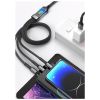 Дата кабель USB 2.0 AM to Lightning + Micro 5P + USB-C 1.2m 100W nylon black XoKo (SC-3100) - Изображение 2