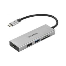 Концентратор Essager USB-C 5-in-1 HDMI 1.4 + USB 3.0 + USB 2.0 + SD/TF (EHBC05-FH0G-P) Концентратор Essager USB-C 5-in-1 HDMI 1.4 + USB 3.0 + USB 2.0 + SD/TF (EHBC05-FH0G-P)