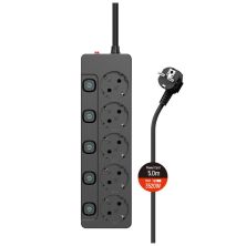 Мережевий фільтр живлення ColorWay CW-PSEA55SBK 5 розеток5м (CW-PSEA55SBK)