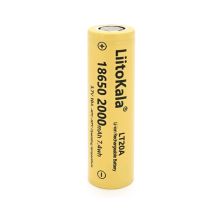 Акумулятор 18650 2000mah (1900-2000mah), 3.7V(2.75-4.2V), Yellow Liitokala (Lii-LT20A)