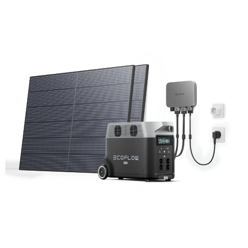 Комплект енергонезалежності EcoFlow PowerStream - мікроінвертор 800W + зарядна станція Delta Pro + 2 x 400W стаціонарні сонячні панелі
